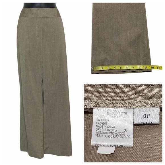BROWN Wide Leg Flare Dress Pant Trousers Size 8P - Picture 9 of 10